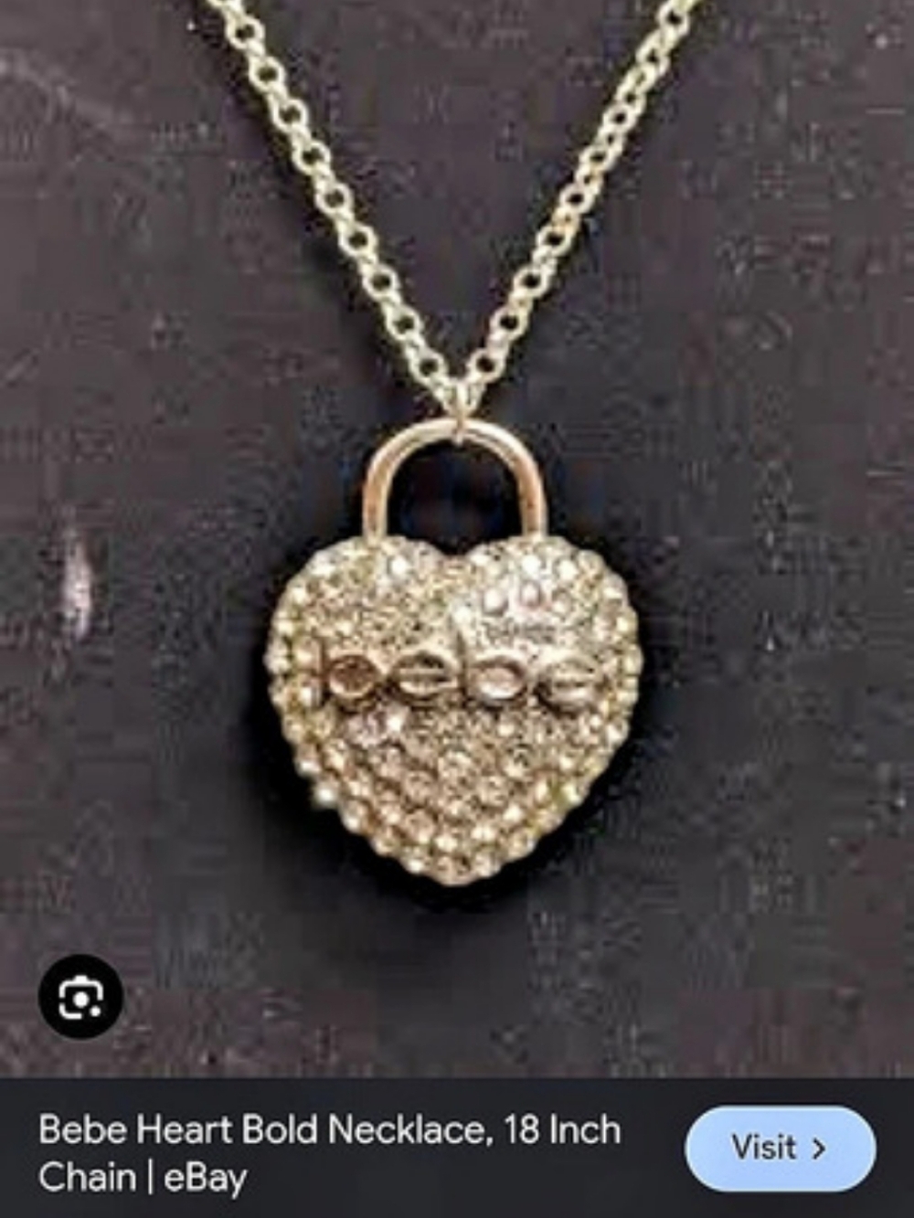 bebe Heart Bold Necklace Heart Pendant Gold & Silver